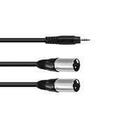 Adaptercable 3.5 Jack / 2xXLR (M) bk 1.5m