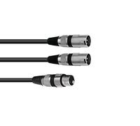 Adaptercable XLR (F) / 2xXLR (M) 0,5m bk