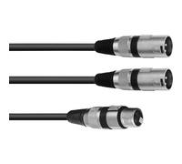 Adaptercable XLR (F) / 2xXLR (M) 0,5m bk