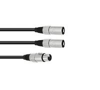 Adaptercable XLR (F) / 2xXLR (M) 1m bk