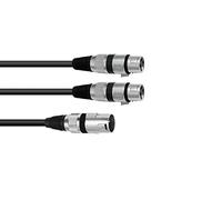 Adaptercable XLR (M) / 2xXLR (F) bk 1.5m