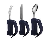 Adaptive Utensils - 3x Non-slip Handle Stainless Steel Spoon Fork Set
