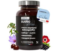 AdaptivLAB Sueño AFFRON 60 Melatonina Gominolas Adultos para Dormir Bien - Complementos Alimenticios Gummies Melatonina - Sabor Grosella Negra Ashwagandha Gummies Fabricado en Francia
