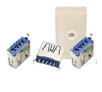 Adaptout 3 conectores USB 3.0 hembra para soldar PCB Junta de 9 puntos plana pieza de repuesto