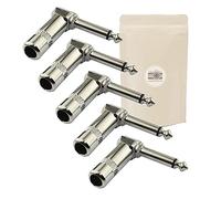 Adaptout 5 conectores jack de 6,35 mm, acodado macho a soldadura, mono conector macho jack de 6,35 mm, conector de soldadura, ángulo de 90 grados