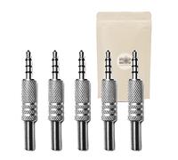 Adaptout 5X - Toma mini jack de 3,5 mm macho TRRS stereo micro 4 pines para soldar minijack