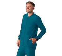 Adar Adición Fregar por Hombre - Cremallera Bombardero Fregar Chaqueta - A6206 - Azul Caribe - S