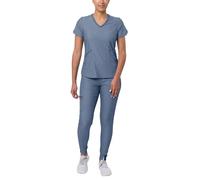 Adar Pro Brezo Moderna Atlético Fregar Conjunto por Mujeres - Moderna V-Cuello Top & Yoga Corredor Fregar Pantalones - P9500H - Brezo Marina - 2X