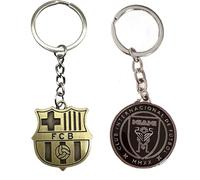 ADARPA Pack 2 Llaveros barsa + llavero I. Miami | Llaveros metálicos para aficionado del barcelona y del futbol | Més que un llavero un sentimiento | Llaveros de metal, ligeros, elegantes y robustos