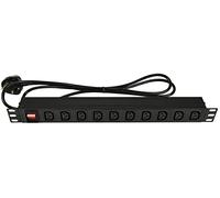 Adastra 1U Rack 10-Gang IEC (C13) Unidad de distribución de energía conmutada 1.8m