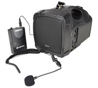 Adastra PA de Mano con batería Recargable Integral, micrófono de Cabeza inalámbrico, USB, FM y Bluetooth