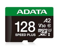 ADATA 128 GB Tarjeta de Memoria Speed Plus MicroSDXC UHS-I U3 Clase 10 con Adaptador Color Negro con Verde