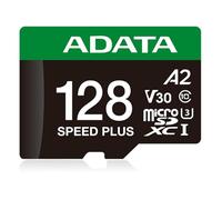 ADATA 128 GB Tarjeta de Memoria Speed Plus MicroSDXC UHS-I U3 Clase 10 con Adaptador Color Negro con Verde