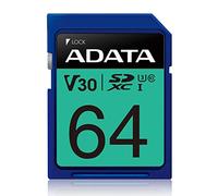ADATA ASDX64GUI3V30S-R 64 GB SDXC Clase 10 UHS-I - Memoria Flash (64 GB, SDXC, Clase 10, UHS-I, 100 MB/s, Negro, Azul)
