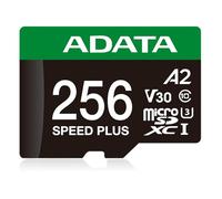 ADATA - Tarjeta de Memoria Speed Plus MicroSDXC UHS-I U3, Clase 10, 256 GB, con Adaptador, Color Negro y Verde