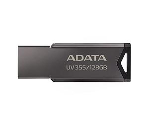 ADATA Unidad Flash USB UV355 128GB USB3.0 Flash Drive- Business Fashion with Elegant Design,compaitable to 4K Video and High Solution Photo, Silver