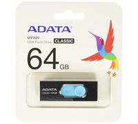 ADATA UV220 64GB USB 2.0 Capacity Negro, Azul Unidad Flash USB - Memoria USB (64 GB, 2.0, Conector USB Tipo A, Deslizar, 7,5 g, Negro, Azul)