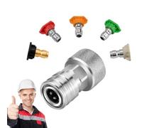 Adattatore da tubo da giardino a mini idropulitrice, 3/4" GHT a 1/4", attacco per tubo giardino a idropulitrice, compatibile con attacco rapido, converte il dell'acqua (B)