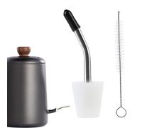 Adattatore per Bollitore da Versamento - Copriugello Affusolato con Spazzola | Beccuccio Lungo Riutilizzabile | Accessorio Caffè e Bevande Calde Casa Bar, Silicone Acciaio 1.5-1.8cm