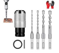 Adattatore per martello perforatore con set di punte per trapano a percussione, convertitore da martello elettrico a trapano (1 Set(5 Pcs))