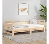 Adaxibro Cama de día extensible de madera maciza de pino, 2 x 90 x 190 cm con somier, sofá cama que ahorra espacio para invitados, estructura de cama estable, marco cómodo para dormitorios y