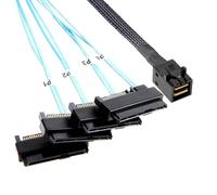 ADCAUDX Cable Mini-SAS a SAS: 0,5 m SFF-8643 a SAS SFF-8643 a SFF-8482 Conector 4X SFF-8482 con cable adaptador de alimentación SATA (1.6 pies)