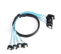 AdcAudx Cable SATA-III: 0,5 m, 4 unids/set-SATA Cable Cable de datos SATA-ángulo recto de 90 grados Cable SAS/SATA-6 Gbps para servidores Raid Computer SDD HDD CD DVD Unidades (1,6 pies)