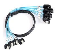 ADCAUDX Cable SATA-III: 0,5 m, 6 piezas/juego, cable SATA de 90 grados en ángulo recto SATA, cable de datos SAS/SATA-6Gbps para unidades SDD HDD CD DVD (1.6 pies)