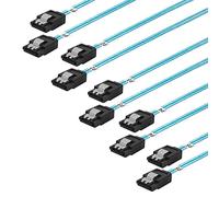 ADCAUDX Cable SATA-III: 0,5 m, paquete de 5 cables SATA de 6 Gbps, cable SATA delgado, cable SATA SSD recto, cable SATA flexible para SSD, HDD, CD, unidades de DVD, azul (1.6 pies)