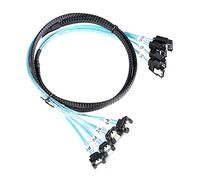 ADCAUDX Cable SATA-III: 1 m, 4 piezas/juego, cable SATA de 90 grados en ángulo recto SAS/SATA-6 Gbps de repuesto para unidades SDD HDD CD DVD (3.3 pies)