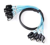 ADCAUDX Cable SATA-III de 0,5 m, 6 piezas/juego, 6 Gbps, SATA HDD-SSD, cable de datos delgado de repuesto para Bitcoin computadora, servidor, CD, DVD, unidades Raid (1.6 pies)