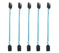 ADCAUDX Paquete de 5 cables SATA III: cable SATA corto de 8 pulgadas delgado de 0,2 m, datos rectos y flexibles de 6 GB con pestillo de bloqueo para disco duro, SDD, HDD (0.6 pies)