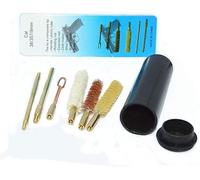 ADCSHOP Kit de Limpieza para Pistola 9 mm / .357 / .38 Cal - Juego Profesional 7 Piezas con Varillas de Latón Extensibles, Cepillos y Estuche - Mantenimiento y Eliminación de Residuos