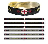 ADCSHOP - Pack de 6 Pulseras de Templarios Non NObis Domnine - Sed Nomini Tuo Da Gloriam De tela y hilo tricotado. miden 30 x 1,4 cms. anudables y ajustables. Unisex