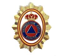 ADCSHOP - Placa Chapa Protección Civil de España - Escudo Portección Civil de España- Relieve - Color Efecto Esmalte sobre Metal zamak - Apta para Cartera - Mide 6,x 5 cms - Pesa 30 grs.…