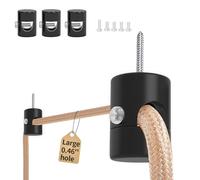 Adcssynd Paquete de 3 ganchos de techo mejorados para colgar luces, gancho de aluminio de agujero grande de 0.46 pulgadas, gancho de techo ajustable negro, ganchos de Swag para lámpara, ganchos de luz