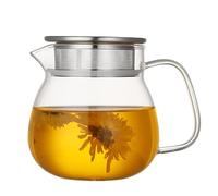 AddAcsaCi - Tetera de cristal de alta calidad, 500 ml, forma redonda, acero inoxidable (500 ml, redonda)