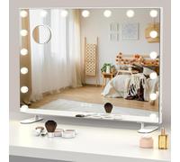 ADDCOLOR Hollywood Espejo Maquillaje con Luz, Espejo Pared con 17 Bombillas LED y 3 Modos de Iluminación Ajustables, Espejo Grande con USB Puerto de Carga (80 * 19 * 63 CM)