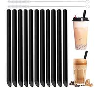 Addein 20 Pajitas con 2 Cepillos de Limpieza, Pajitas Grande Bubble Tea, Pajitas reutilizables para Batidos, Zumo, Cócteles, Bebidas Calientes