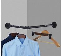 AddGrace Perchero industrial de hierro montado en la pared en ángulo recto con tornillos para almacenamiento en el hogar (negro) 18.1 pulgadas