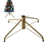 AddGrace Soporte plegable para árbol de Navidad, soporte de árbol de metal, para poste de 1.25 pulgadas, para decoración del hogar (19.6 pulgadas), color dorado
