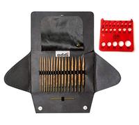 Addi Click Nature - Sistema intercambiable de madera de olivo con cuerdas doradas (versión UE) con indicador de aguja rojo Addi