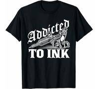 Addicted to Ink Tattoo Lover Tattoo Artist T-T-Shirts Hemden Funny Cotton tee Gift Men(Medium)