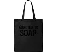 Addicted to Soap - Bolsa de algodón ecológico natural, color negro, Black, Talla única