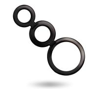 Addicted Toys 3 Anillos De Pene Y Testiculos Negro
