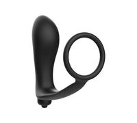 Addicted Toys Anal Massager and Cock Ring Vibrator Black 1ud
