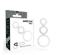 Addicted Toys 3 Anillos De Pene Y Testiculos Transparente