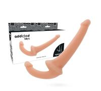 ADDICTED TOYS - Consolador Sin Arnés Doble Extremo - 18cm Penetración - Silicona Flexible - Estimulación Intensa - Transparente
