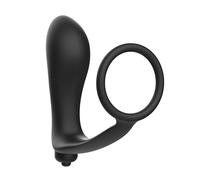 Addicted Toys Anal Massager and Cock Ring Vibrator Black 1ud