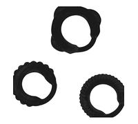 Addicted Toys 3 Anillos De Pene Flexible Negro